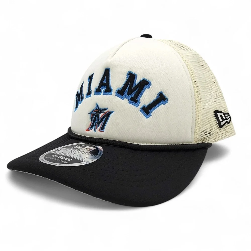 New Era Miami Marlins Hat‎ Arch Glitz 9Forty MLB Snapback Mesh Back Rope Cap NEW